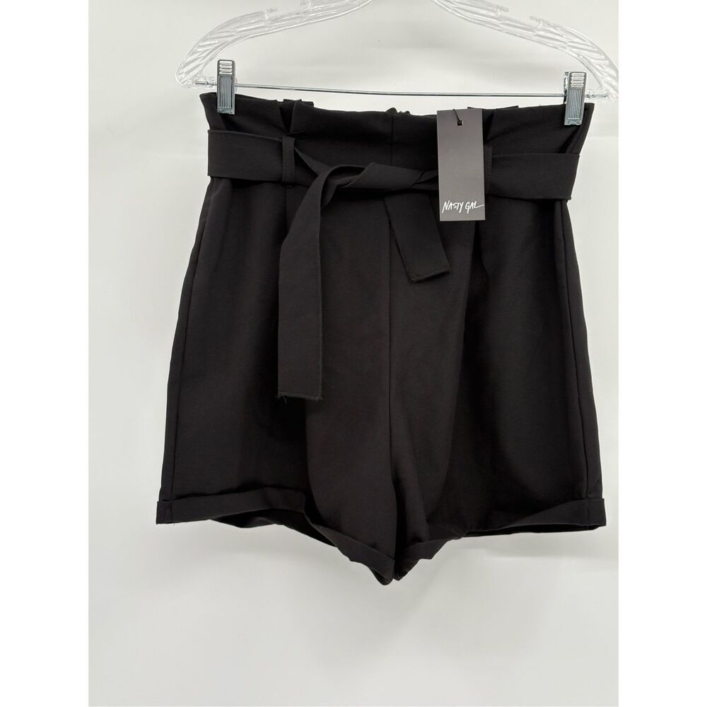 Nasty Gal Shorts Paperbag High Waist Women Size 8 Black New